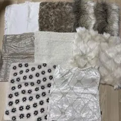 クッションカバーセット（ファー・花柄・ストライプ）