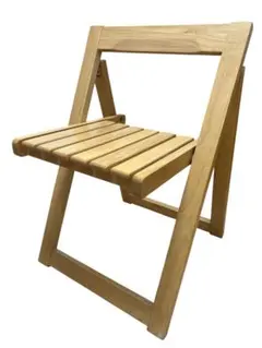 美品】木製 折りたたみチェア ナチュラル 北欧 スリム 完成品 #505 