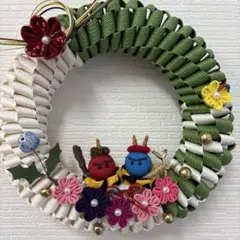 節分リース　まめこ様専用　お雛様羽子板