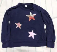 GAPキッズ　ネイビー 星ラメ トレーナー
