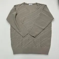 ベージュ Vネック ニットセーター LL