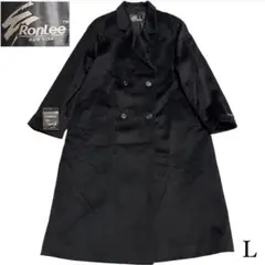 【カシミヤ100%×未使用級】マキシ丈ダブルチェスターコート レディース 黒 L