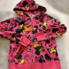 ディズニー ミニー総柄パーカー ピンク Mサイズ