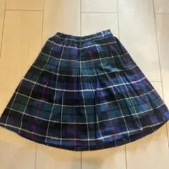 familiar fdash ネイビー系チェック プリーツスカート120cm
