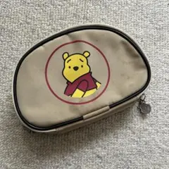 プーさん ポーチ ベージュ ミラー付き