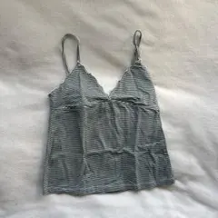 ストライプ レーストリム キャミソール