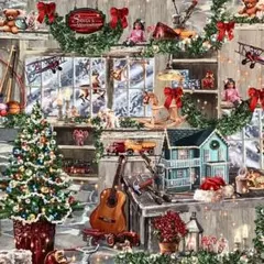 USAコットン タイムレストレジャーズ クリスマスシーン45cm輸入生地