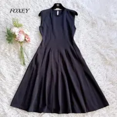 極美品✨ フォクシー ワンピース ニットドレス ライラック フレア リッチグレー