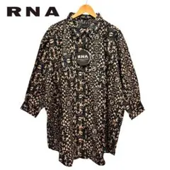 タグ付き RNA スカル ロゴ 総柄 ビッグシルエット シャツ