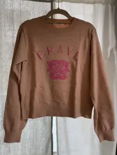 SNIDEL BRAVE刺繍 ベージュニットセーター