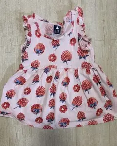 花柄フリルノースリーブトップス　ギャップ