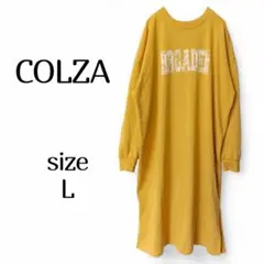COLZA コルザ 黄色 スウェットロングワンピース トレーナー Lサイズ