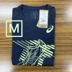 ◆新品◆アシックス Ｔシャツ Ｍサイズ ランニング 陸上 asics ネイビー