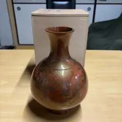 未使用品】備前焼 鶴首花瓶 陶正園 木村隆作 高さ24cm 共箱 一輪挿し