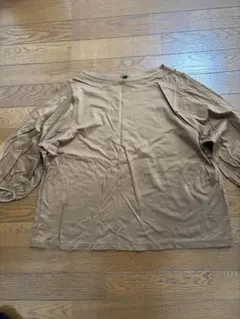 る*み様 バルーンスリーブ七分袖トップス XLサイズ ベージュ・ブラック2枚セッ