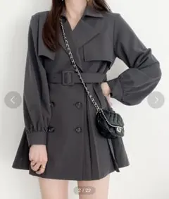 Heather プリーツトレンチミニワンピース