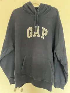 90s 00s OLD GAP ロシア製リバースウィーブ型 パーカーXL 紺