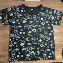 130cm 宇宙柄Tシャツ ブラック