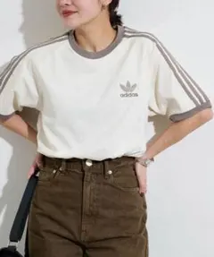 アディダス スリーストライプス Tシャツ 3-STRIPES TEE ベージュ