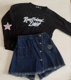 ジディ 長袖Tシャツとデニムショートパンツのセット 160サイズ