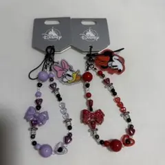 Disney デイジー ミニー ビーズストラップ 2点セット
