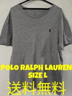 POLO RALPH LAUREN Tシャツ Vネックグレー 刺繍 SIZE L