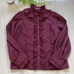 【axes femme kawaii】✨ フリルブラウス ワインレッド M