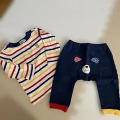 Hot Biscuits ストライプTシャツとパンツセット 80