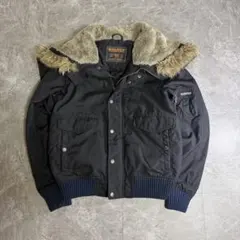 最高級ライン WOOLRICH ウールリッチ n2b フライトジャケット　黒 WOOLRICH ウールリッチ N2B フライトジャケット ミリタリー黒 XXL