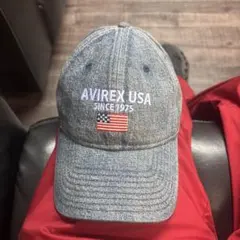 AVIREX デニムキャップ アメリカ国旗刺繍