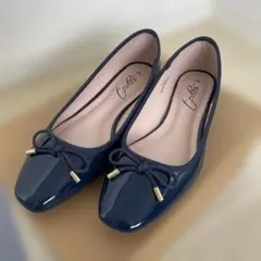 todosトドス スクエア バレエ パンプス ネイビーM