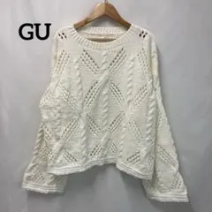 GU ジーユー レディース ニット セーター 長袖 白 サイズL