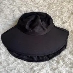 【新品】つば広帽子 ブラック 黒 紫外線カット レディース日除け おしゃれ