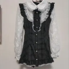 美品‼️超希少‼️NA+H秋冬ミニワンピース「黒チェック」 - メルカリ