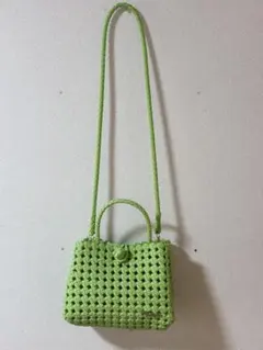 グリーン カゴバッグ　新品