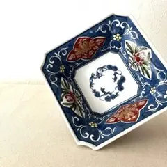 2602 源右衛門　稲穂　皿　5客　未使用 源右衛門窯 染錦間取地紋 銘々皿 / げんえもんがま 染錦間取地紋