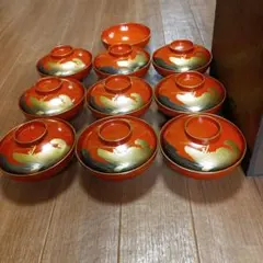 朱塗り椀 9セット+お椀1個　（年代物）