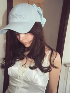 ペリキュール backribbon bijou cap リボン キャップ ブルー - メルカリ