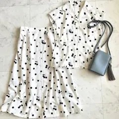 タグ付き未使用 イエナ sese チェリー柄セットアップ フレアースカート