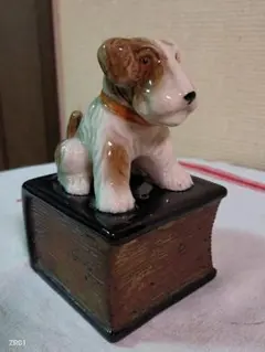 ★♡アンティーク 犬のブックエンド 陶器製♡★