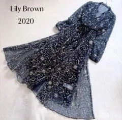 リリーブラウン 美品✨七夕に◎ 星座 刺繍 ロングワンピース チュール シアー