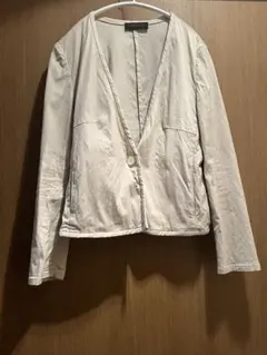 TOMORROWLAND リネン混ノーカラージャケット　アイボリー　34サイズ