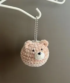 あみぐるみ くま 顔 キーホルダー