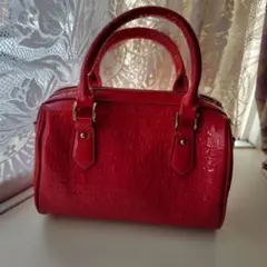 CECIL McBEE エンボス加工 赤 ハンドバッグ