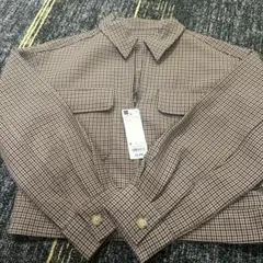 GU チャッククロップドシャツジャケット(長袖)Sサイズ