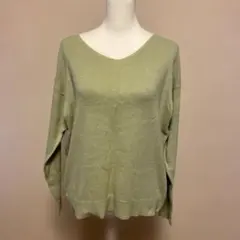 chocol raffine robe コットンVネックニット ミント Fサイズ