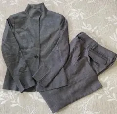 【訳あり】22OCTOBREパンツスーツ　グレー系　上下サイズ違い　ラメ　古着