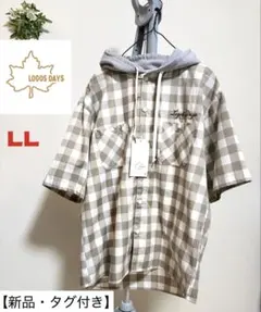 【新品・タグ付き】【LOGOS DAYS】【LLサイズ】パーカー上着 半袖のサムネイル