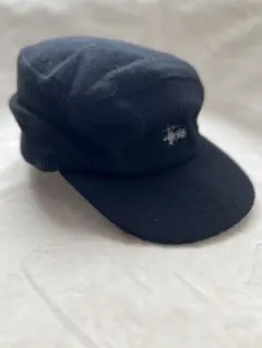 希少90s OLD STUSSY WOOL EAR RIBBED CAP US製