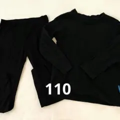 黒無地　トップス　レギンス